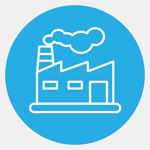 图标工厂建筑元素填充线条风格的图标适合用于印刷网页海报标志场地